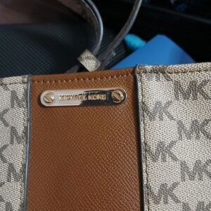 Michael Kors Tan and Cream Tote Bag